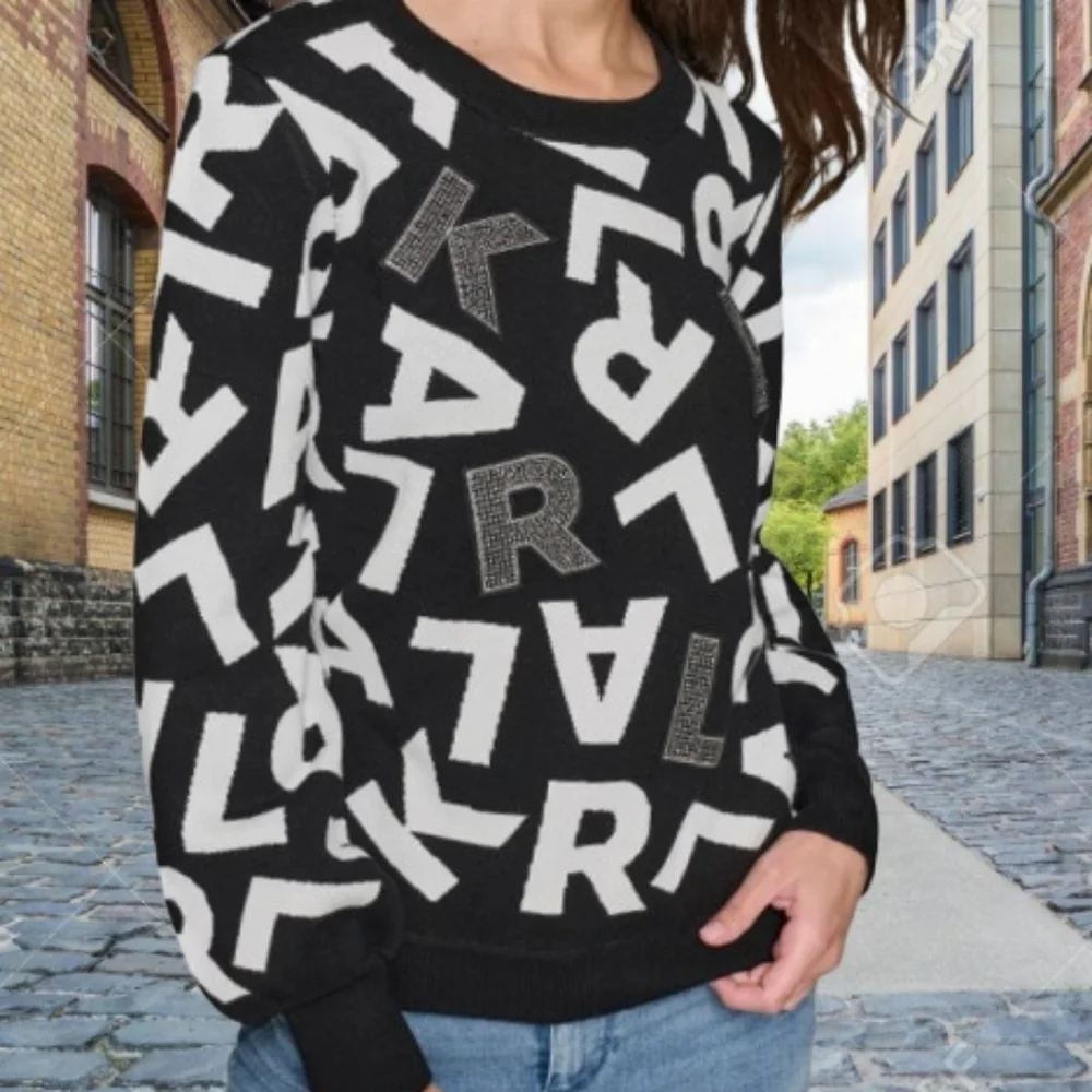 Karl Lagerfield Black and White Sweater - Picture 3 of 4